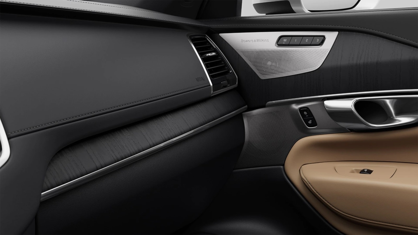 볼보 XC90의 인테리어 디자인 디테일.